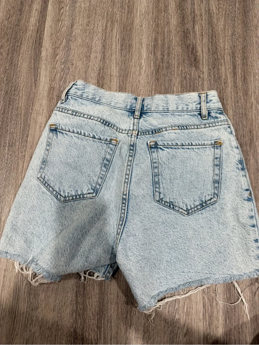 PacSun Light Blue High-Rise Button-Fly Denim Shorts
